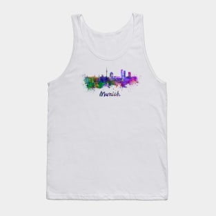 Munich skyline in watercolor Tank Top